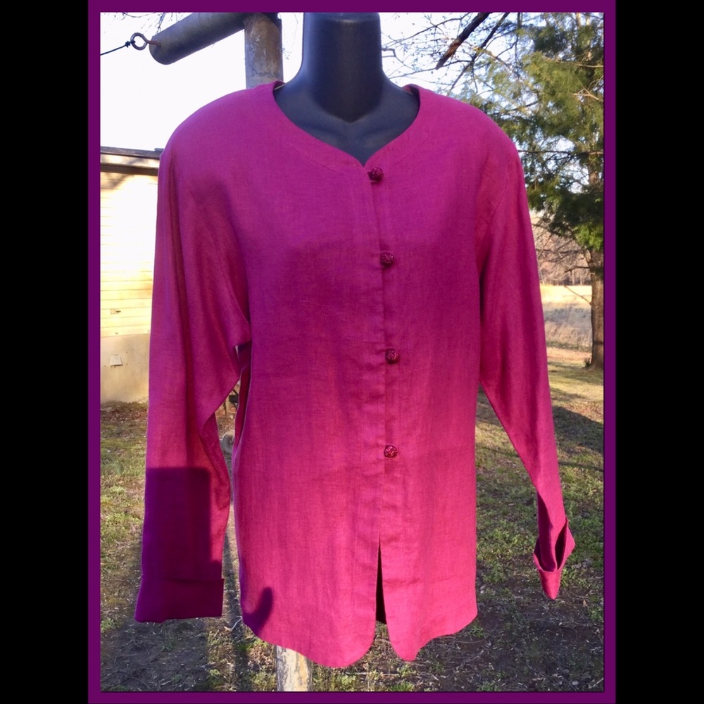 Pink Linen Tunic - Picture 3 of 3